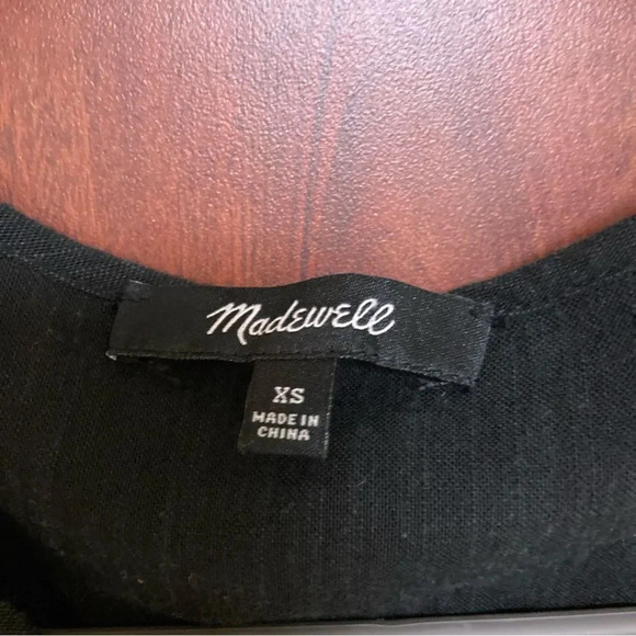 MADEWELL Pleated Button-Front Shift Dress Black Size XS - Picture 7 of 9